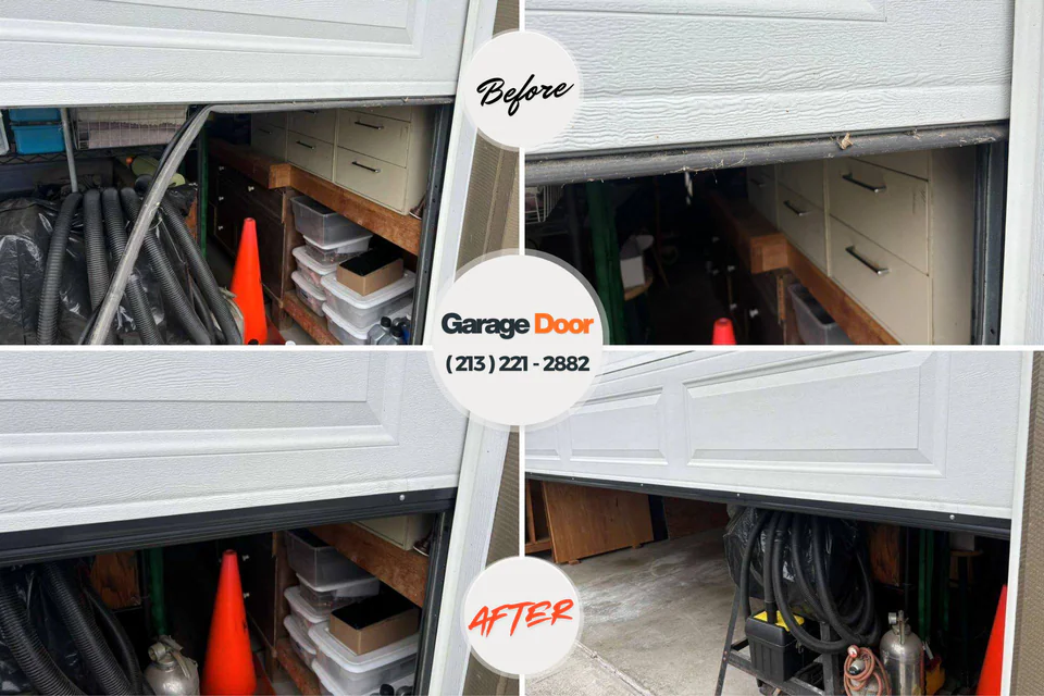 Before and after: garage door repair Algona, WA